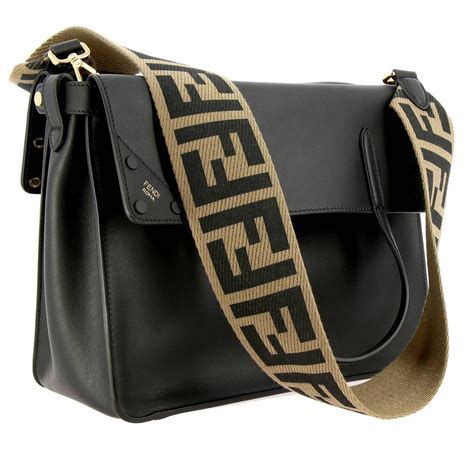 fendi strcutured black crossbody gold|Fendi shoulder bag.